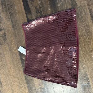 Abercrombie & Fitch Maroon Sequin Pencil Skirt
